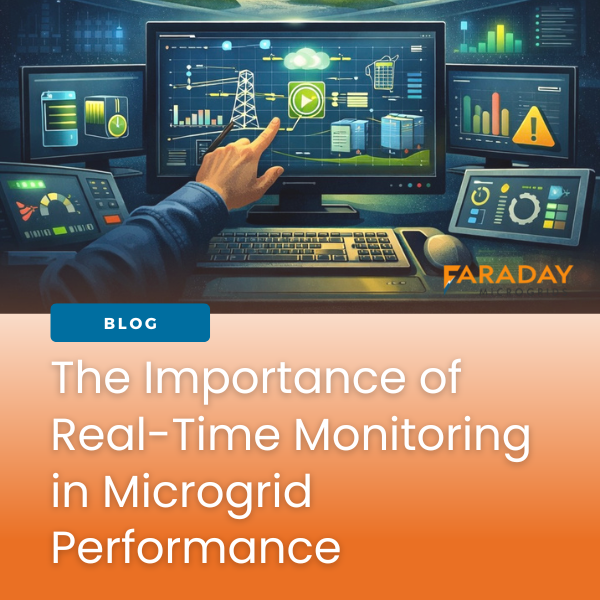Operator using a digital dashboard to monitor real-time microgrid performance and energy systems