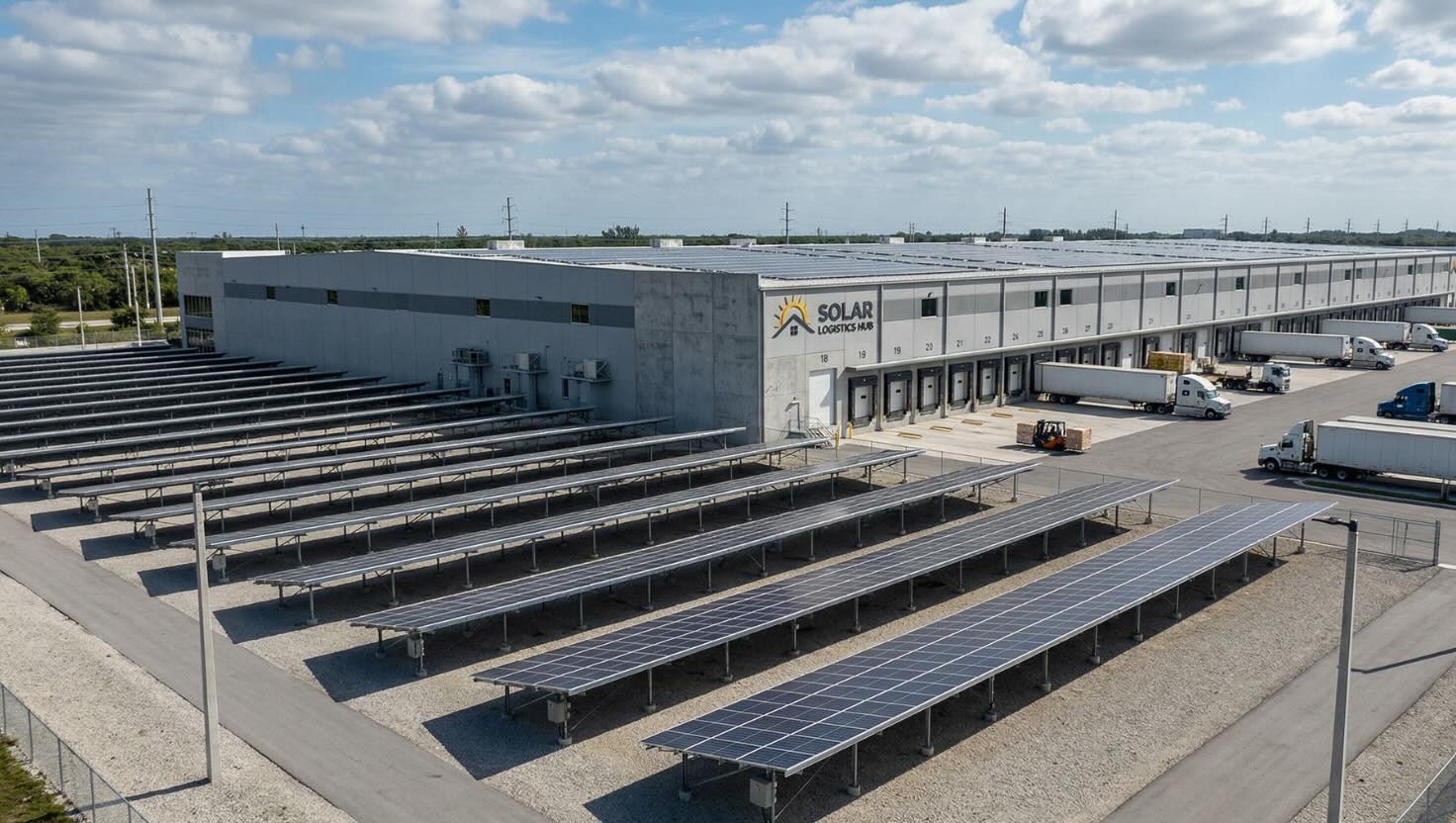 microgrid system outside of warehouse